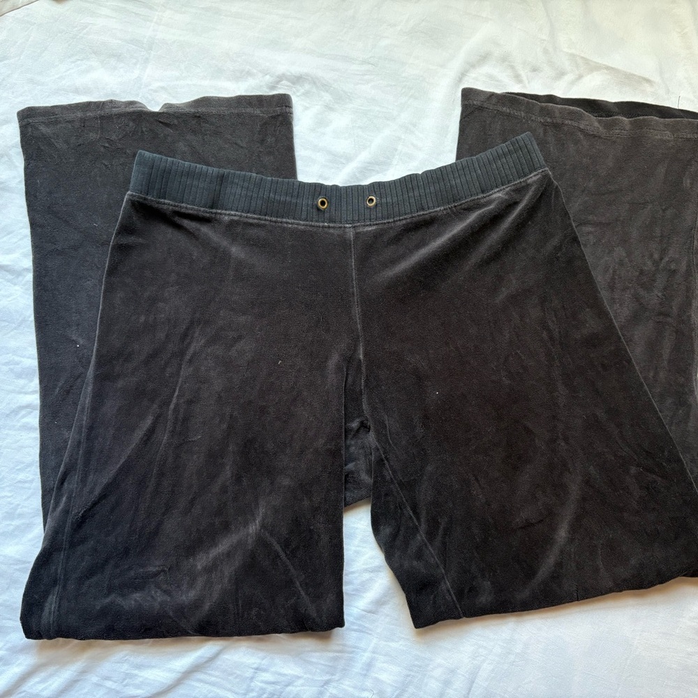 Women's Black Velvet Joggers
